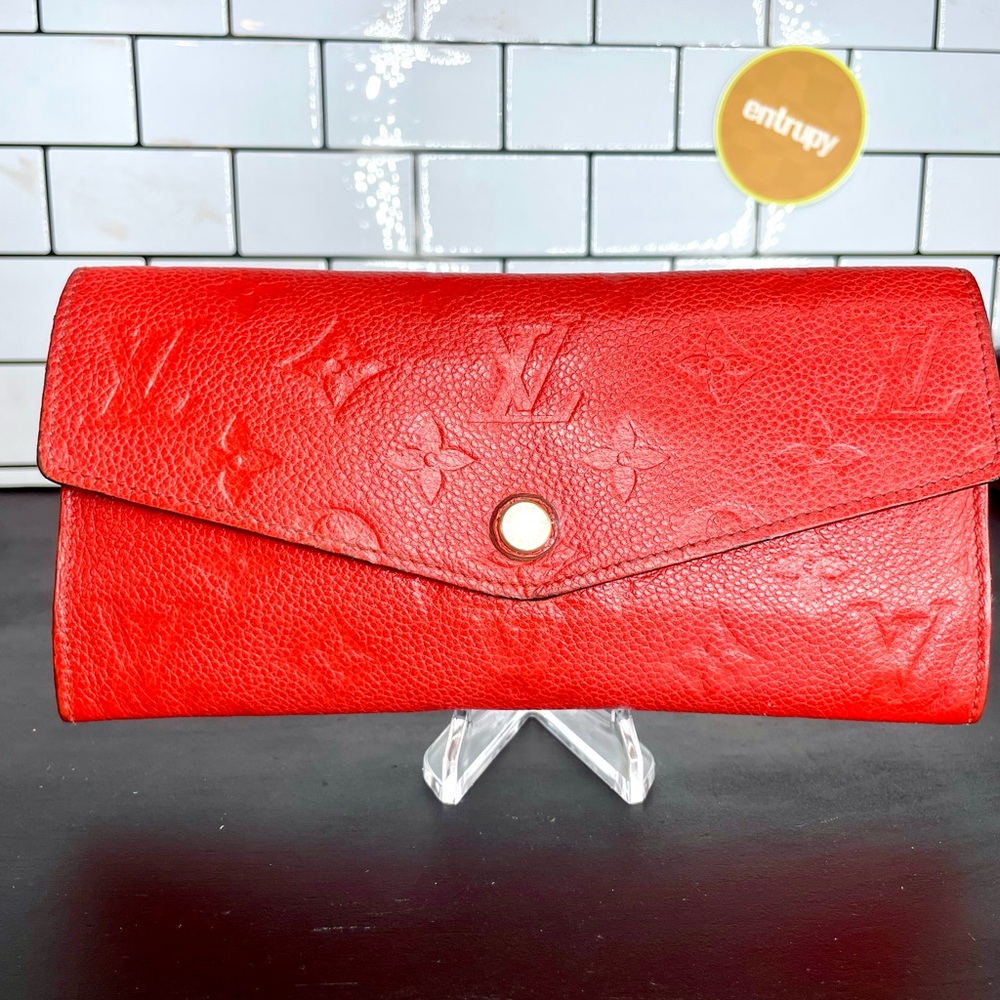 AUTHENTIC LOUIS VUITTON RED SARAH EMPRENTE WALLET